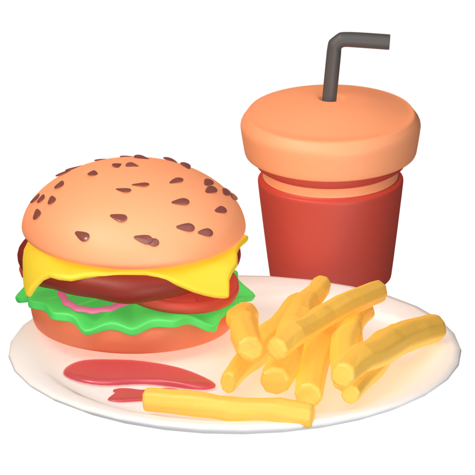 3d Isolated Rendered Icon Fast Food Delicious 27252278 PNG