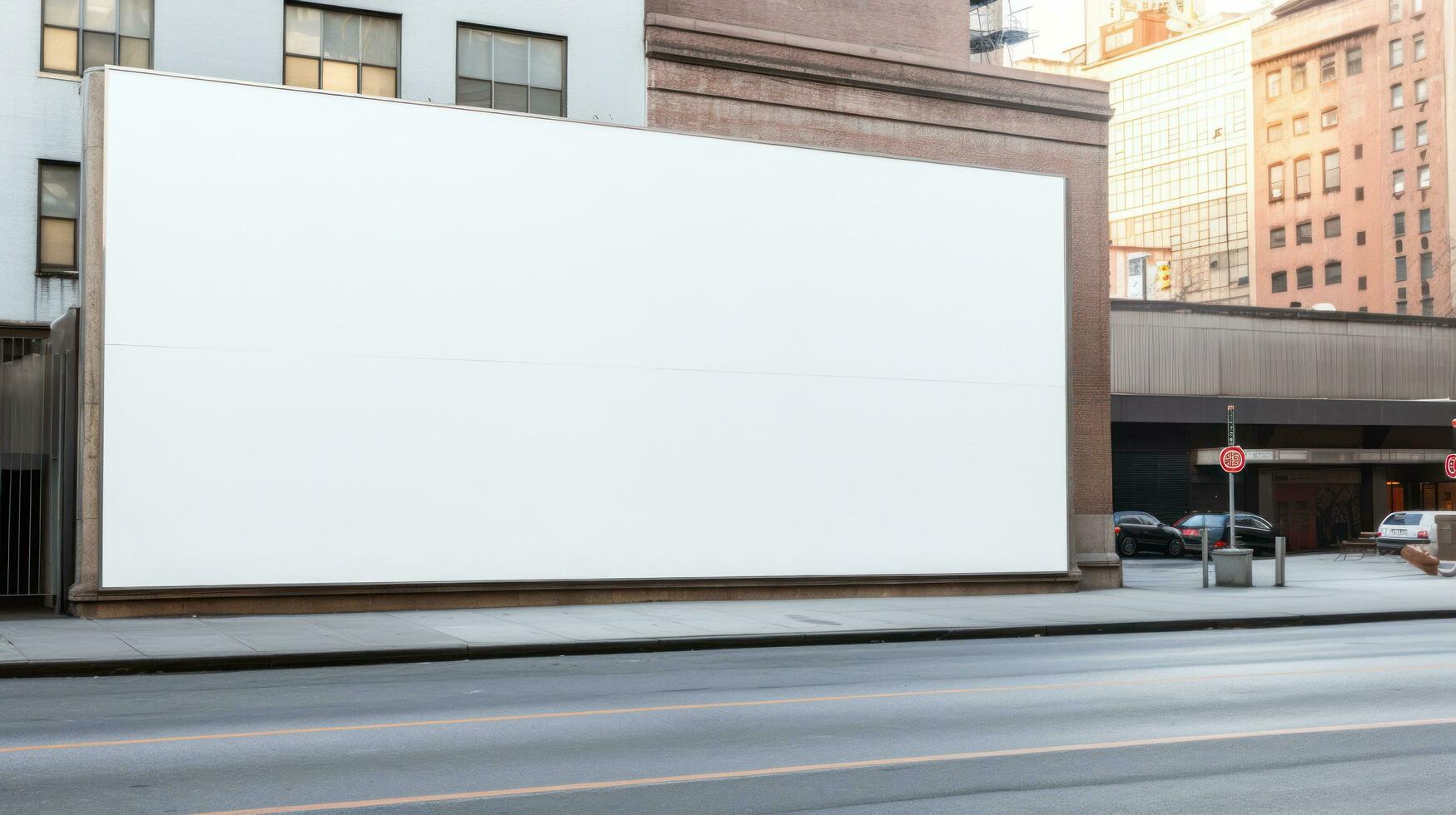 White billboard on a building photo