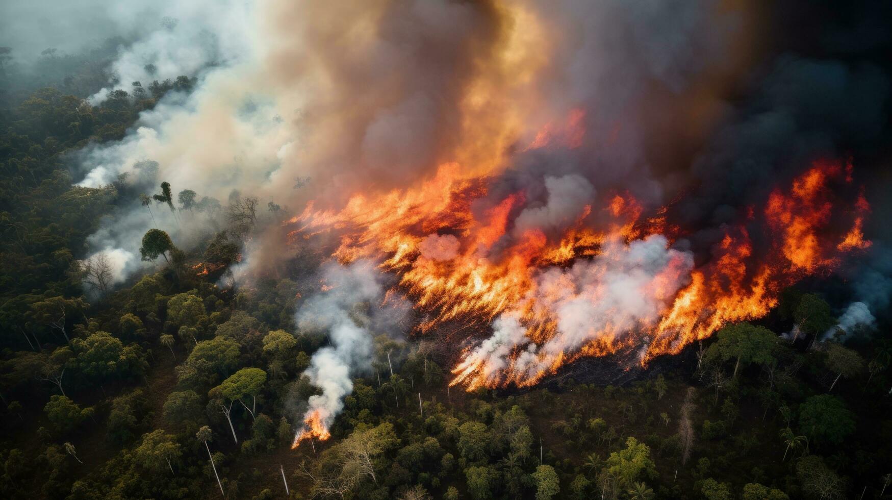 Fire in the tropical forest photo
