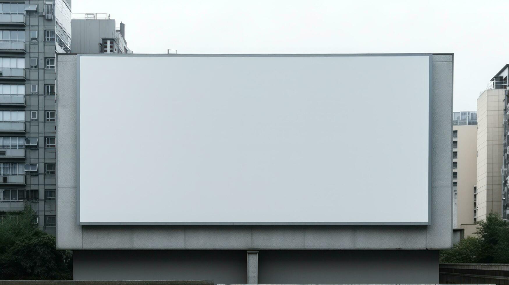White billboard on a building photo