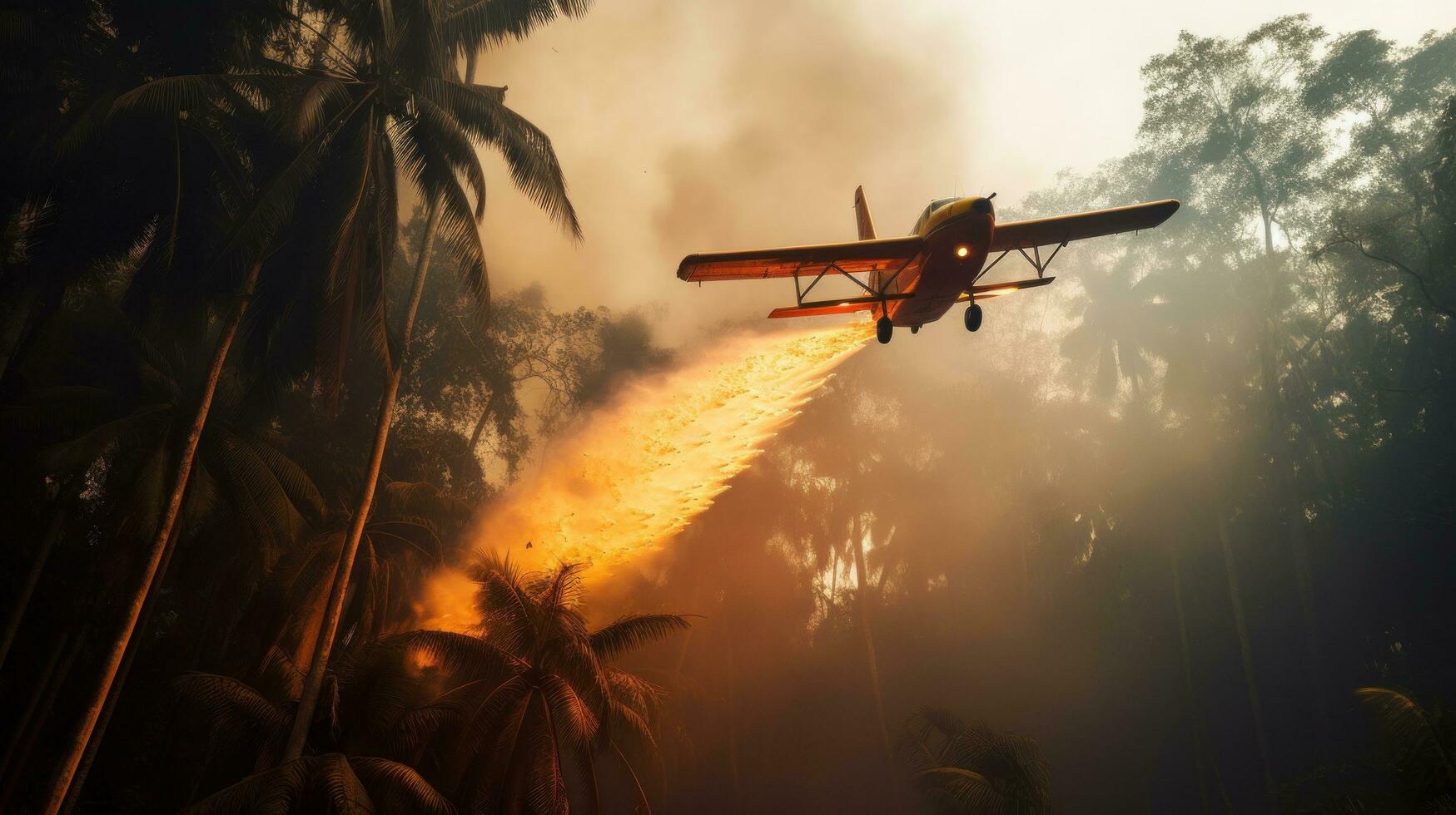 fuego en el tropical bosque foto