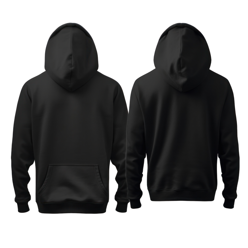 Black tee hoodie isolated png