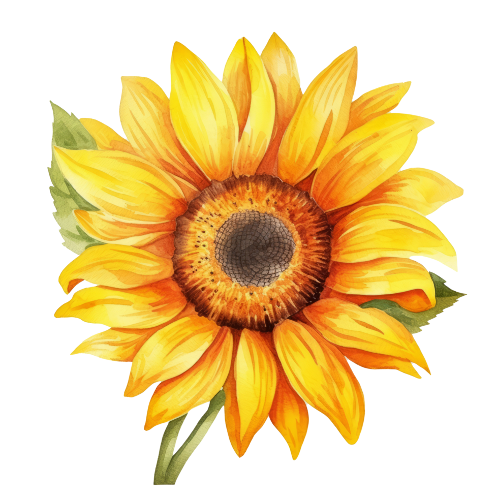 Yellow watercolor sunflower isolated 27252614 PNG