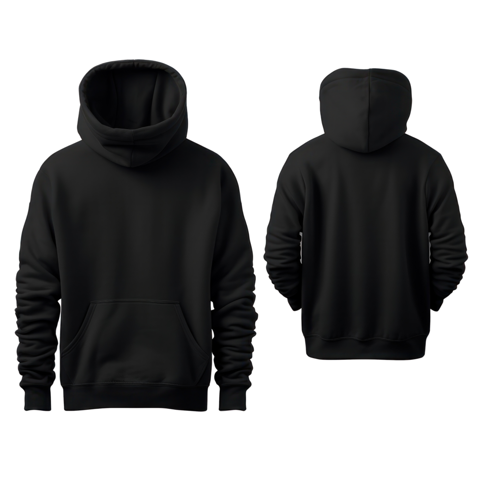 Black tee hoodie isolated png