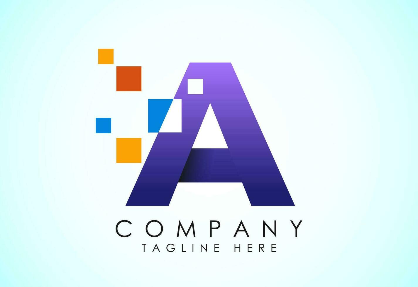 English alphabet with data pixel. Creative technological modern data pixel logo vector