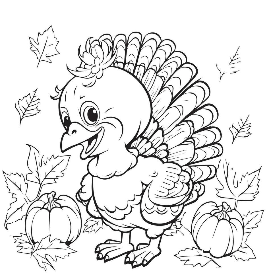 thanksgiving coloring page vector
