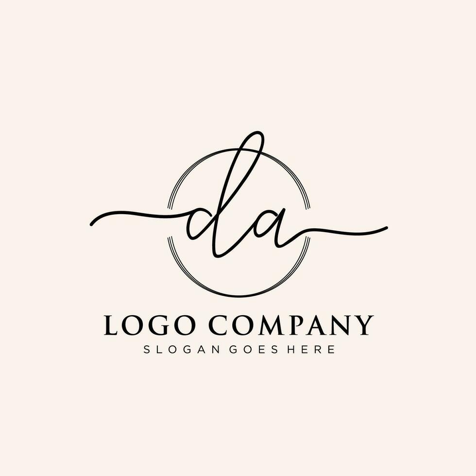 inicial da femenino logo colecciones modelo. escritura logo de inicial firma, boda, moda, joyería, boutique, floral y botánico con creativo modelo para ninguna empresa o negocio. vector