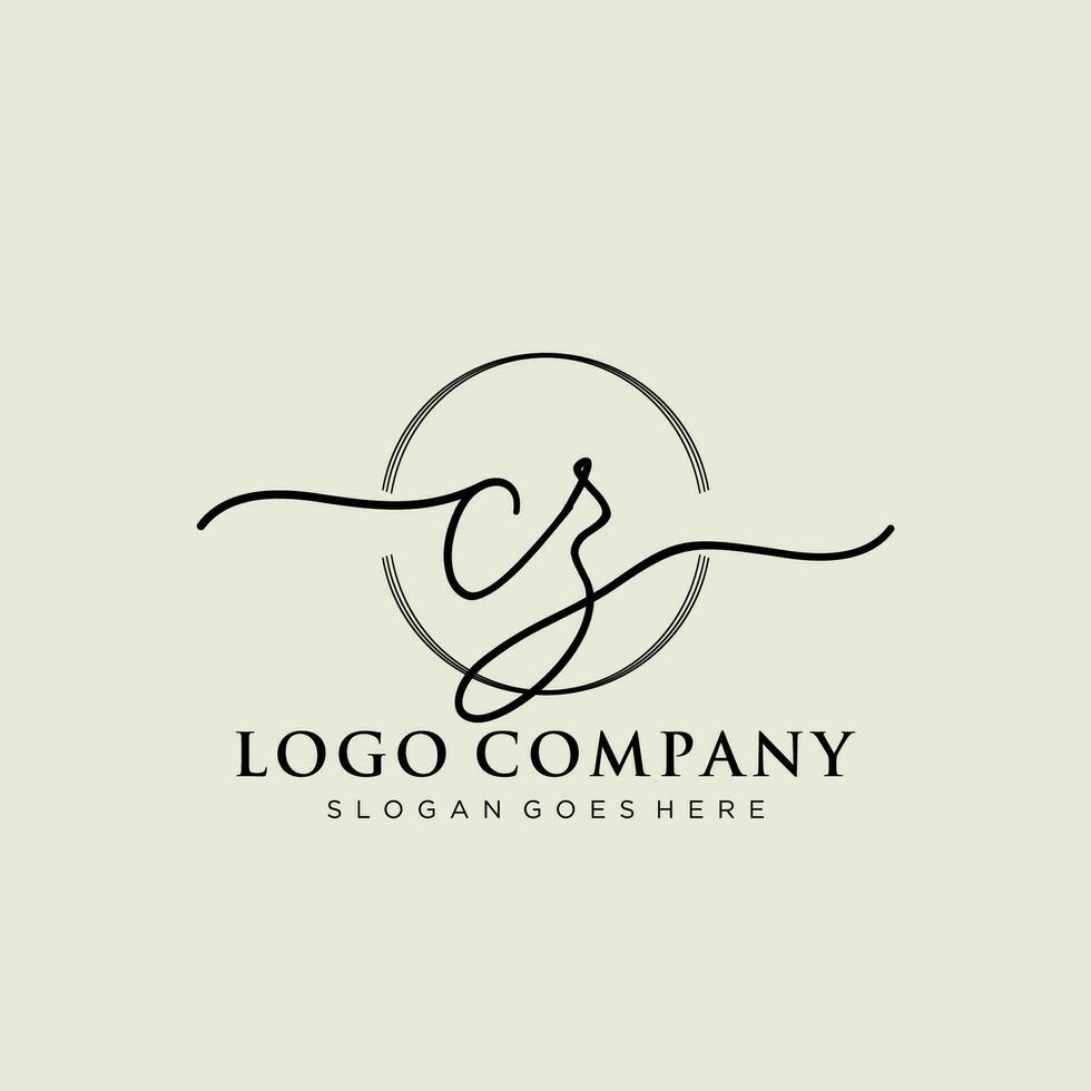 Initial CZ feminine logo collections template. handwriting logo of initial signature, wedding, fashion, jewerly, boutique, floral and botanical with creative template for any company or business. vector