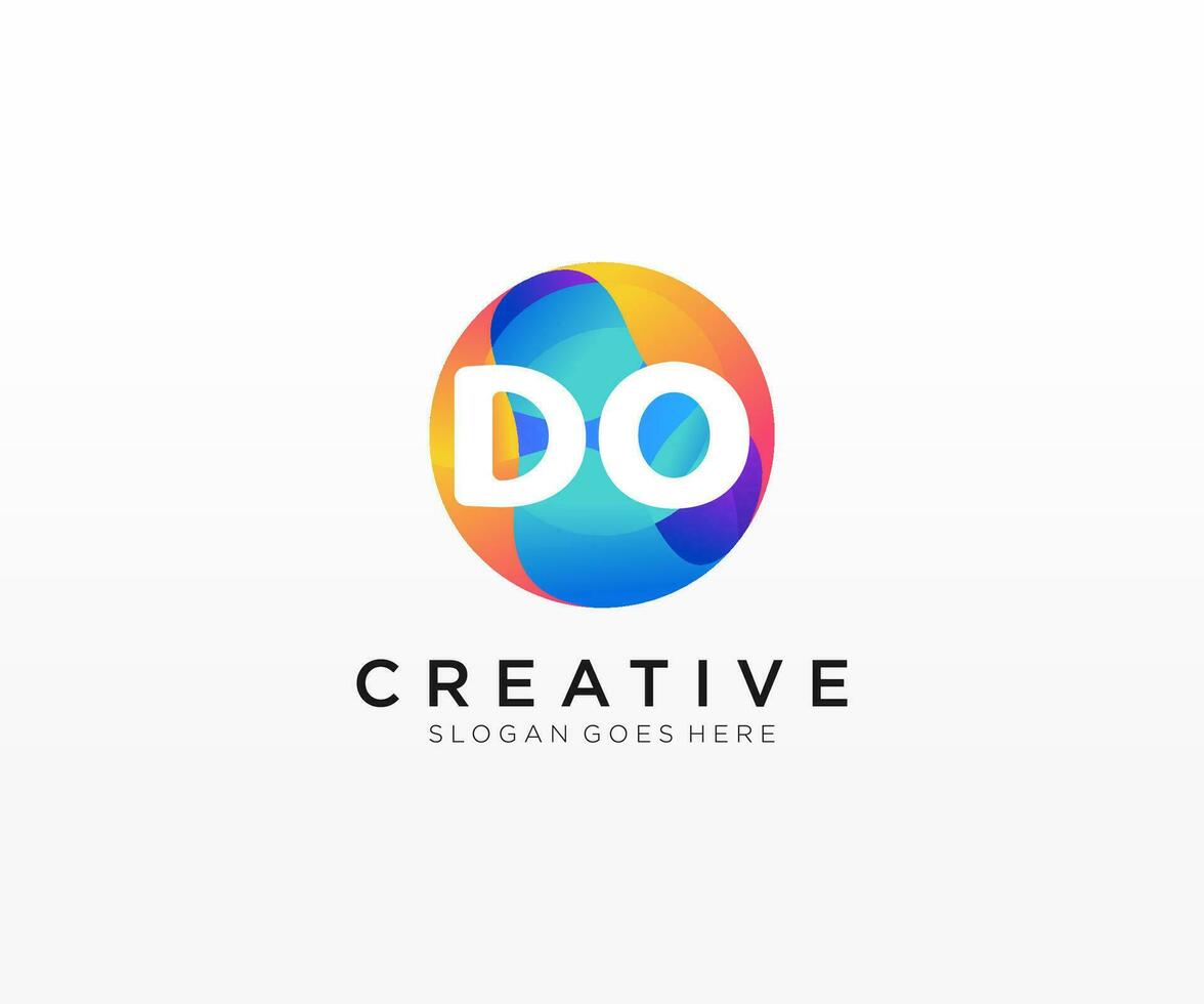 DO initial logo With Colorful Circle template vector. vector