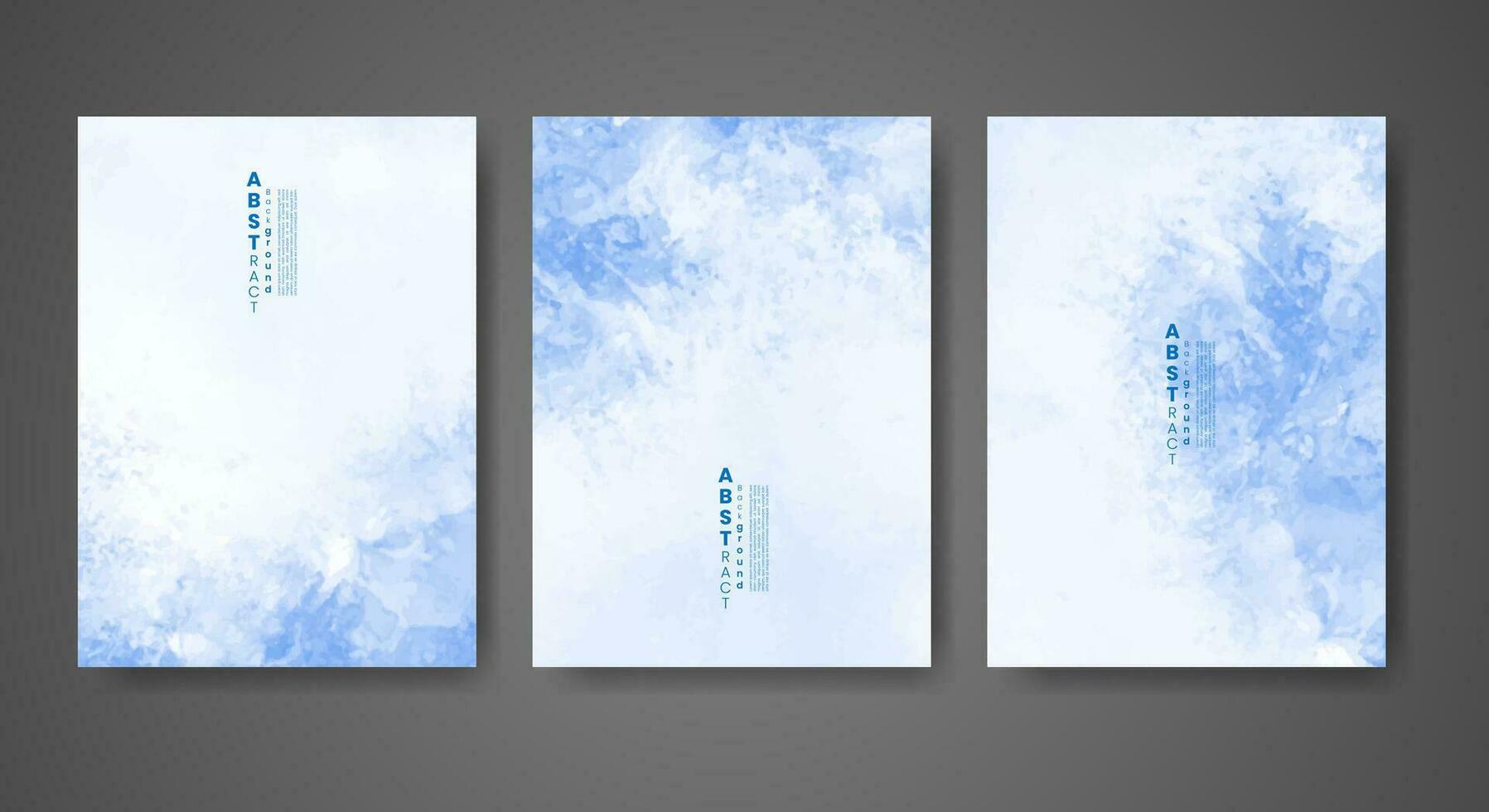 Set of creative hand painted abstract watercolor background. Design for your cover, date, postcard, banner, logo. vector