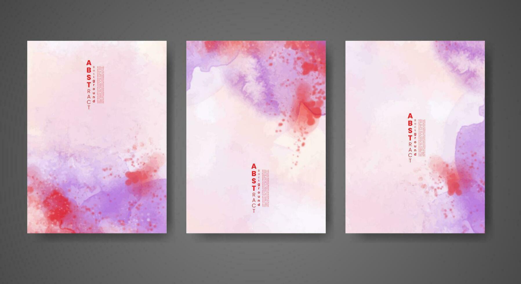 Set of creative hand painted abstract watercolor background. Design for your cover, date, postcard, banner, logo. vector