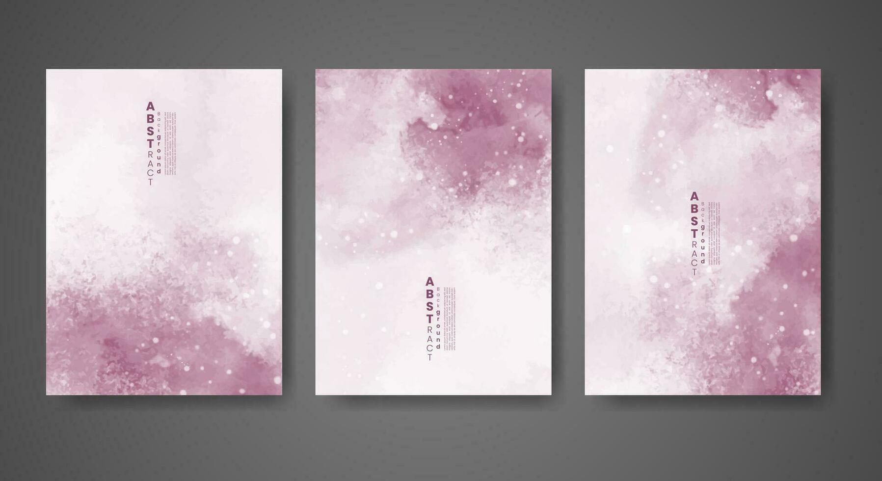 Set of creative hand painted abstract watercolor background. Design for your cover, date, postcard, banner, logo. vector