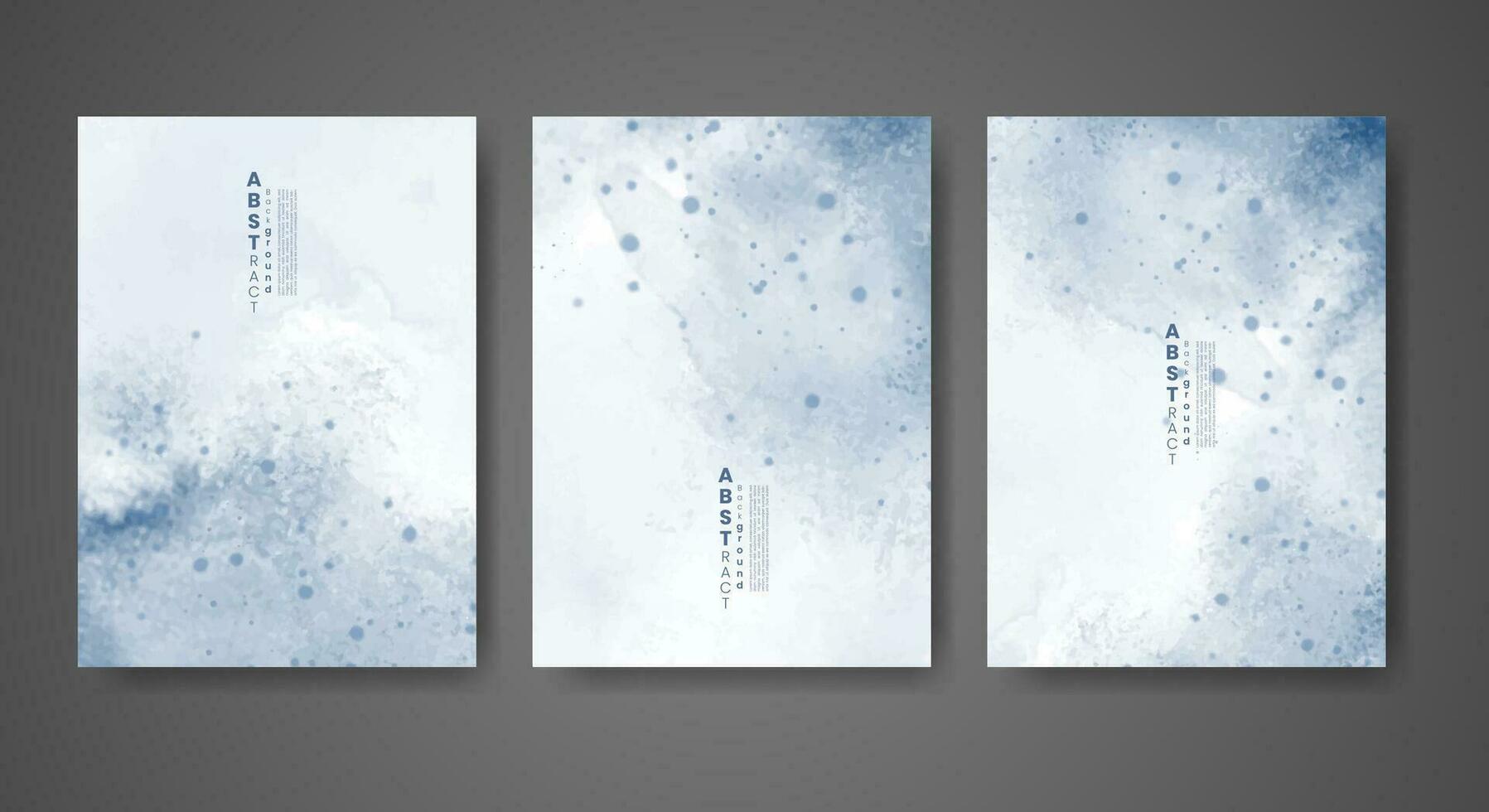 Set of creative hand painted abstract watercolor background. Design for your cover, date, postcard, banner, logo. vector