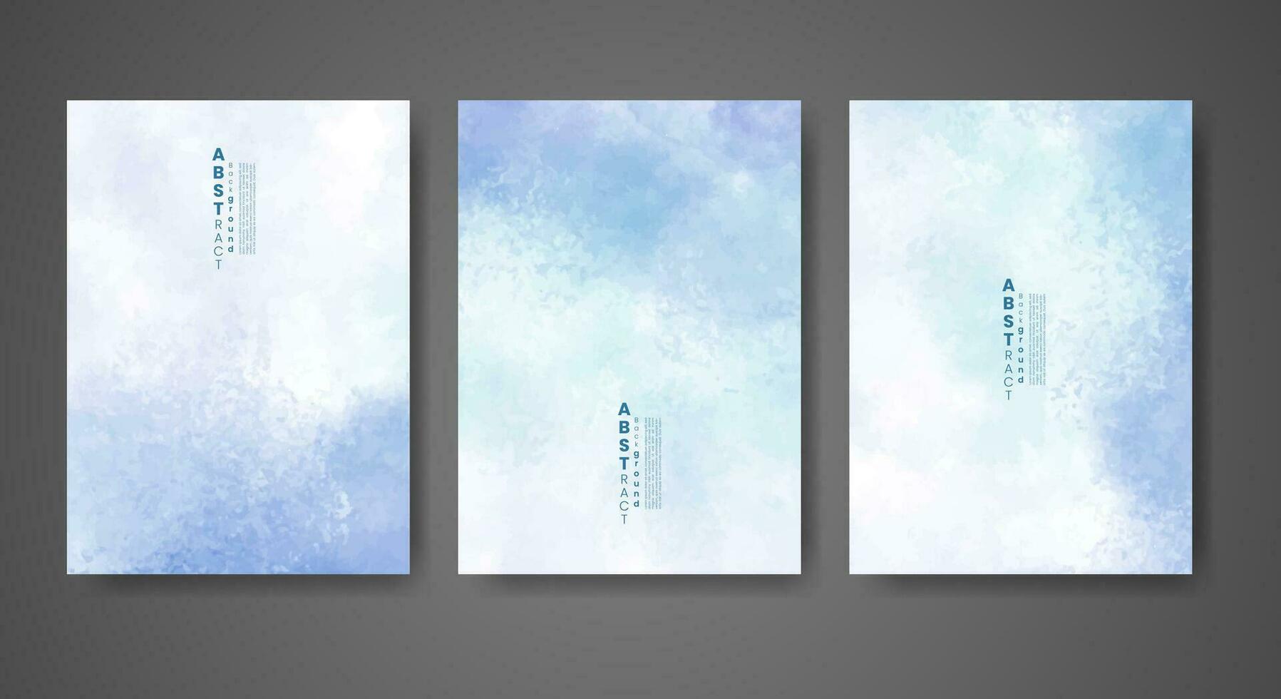 Set of creative hand painted abstract watercolor background. Design for your cover, date, postcard, banner, logo. vector