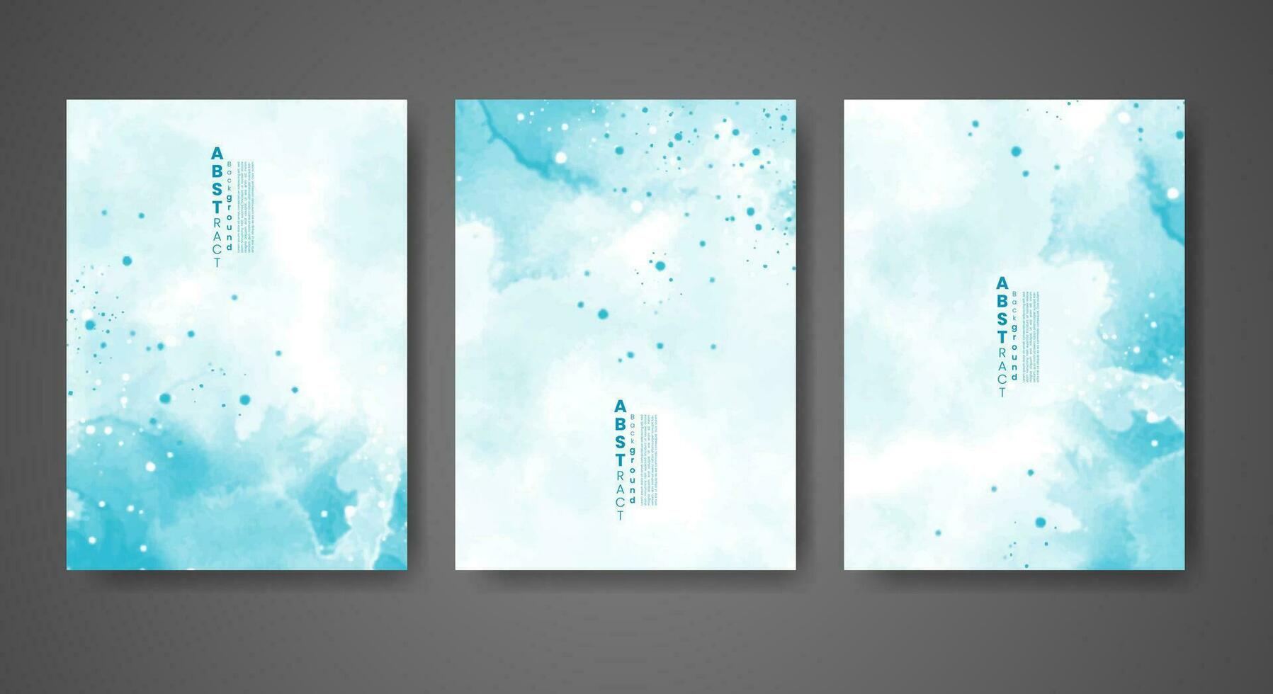 Set of creative hand painted abstract watercolor background. Design for your cover, date, postcard, banner, logo. vector