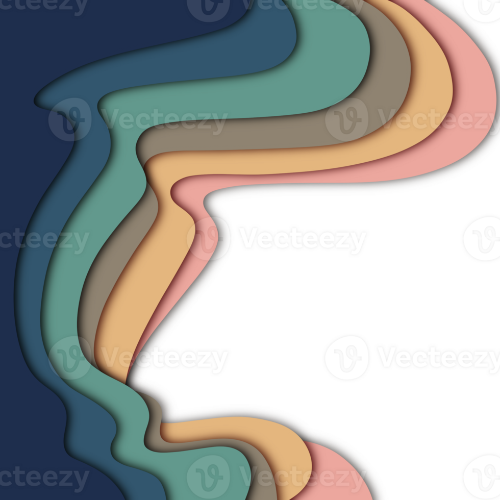 3d colorato astratto carta tagliare stile per telaio png