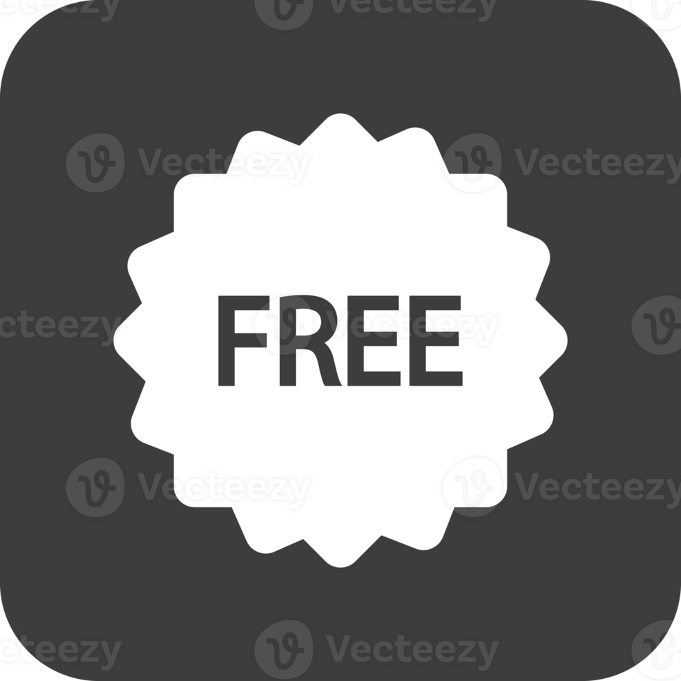 free tag icon in black square. png