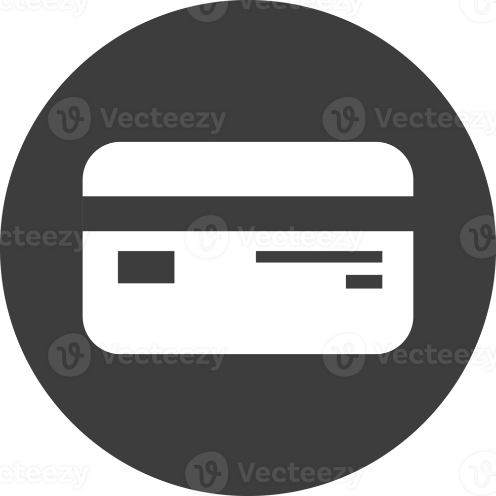 credit card icon in black circle. png