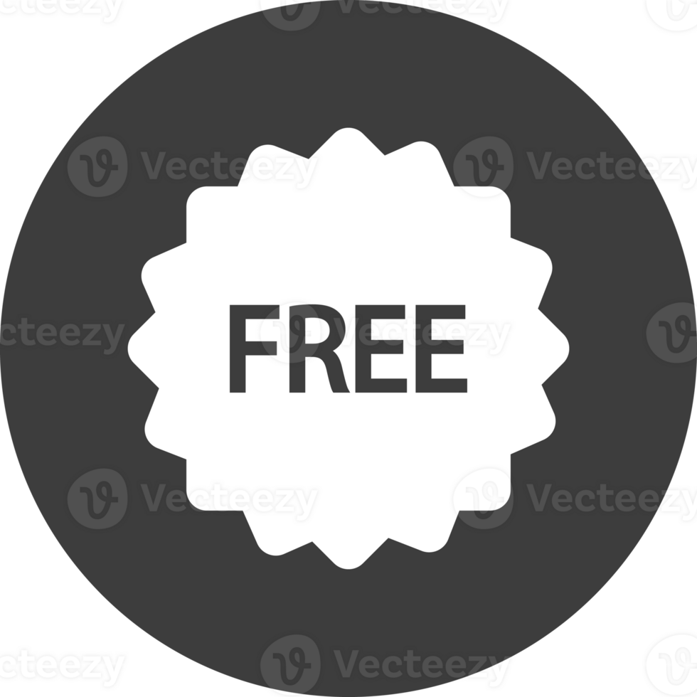 free tag icon in black circle. png