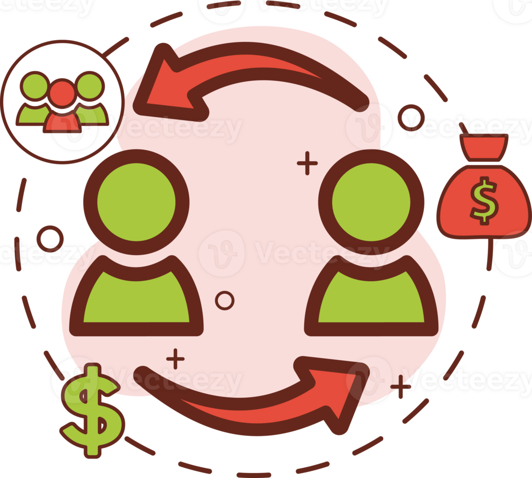 customer to customer C2C icon design, business icons. png