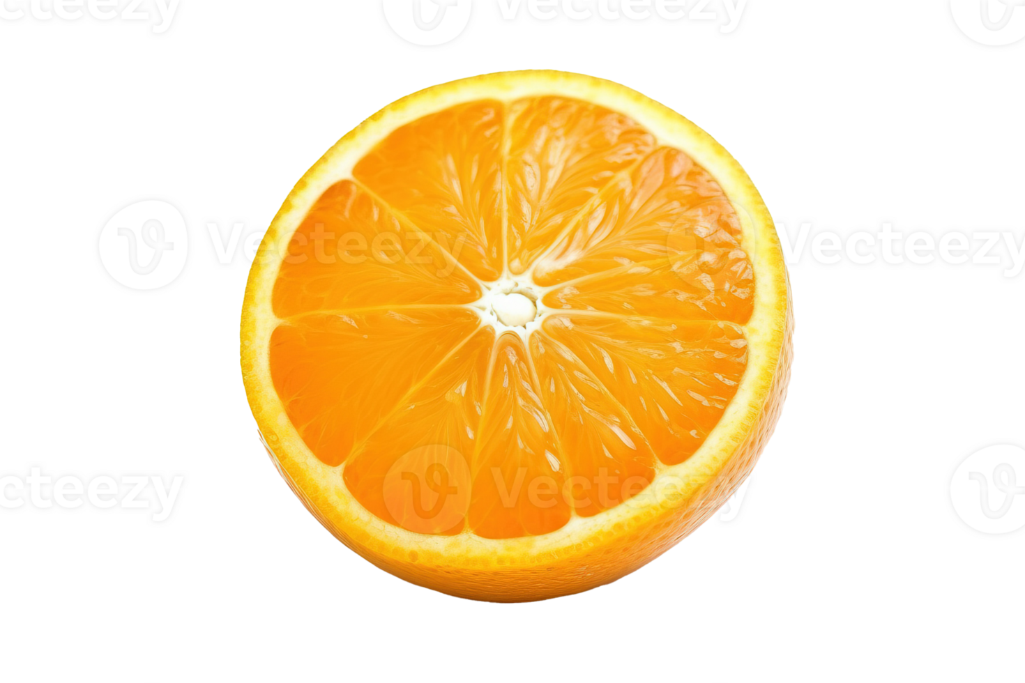 Orange slice isolated on transparent background. PNG file, cut out. AI Generated