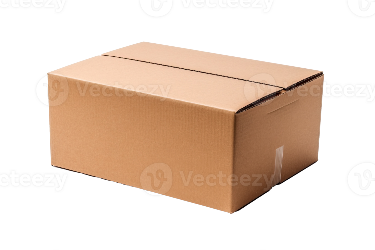 Cardboard box isolated on transparent background. PNG file, cut out. AI Generated