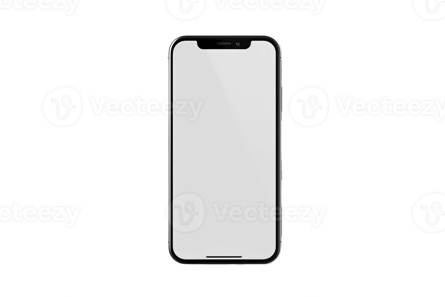 smartphone vit tom skärm attrapp isolerat på transparent bakgrund. mobil telefon, png fil, skära ut. ai genererad