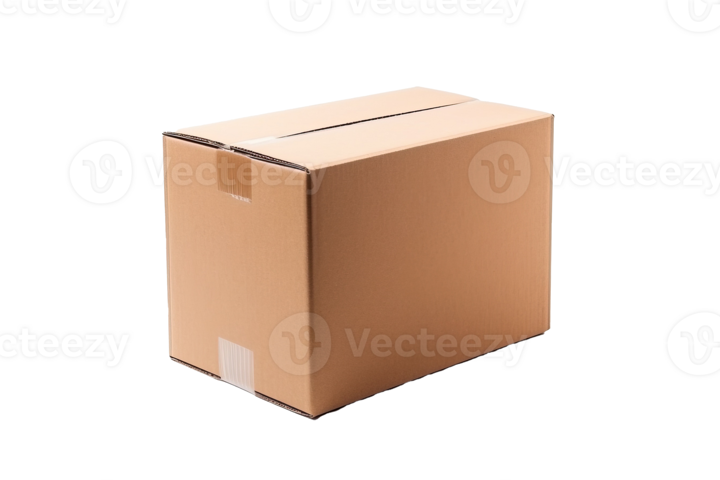 Cardboard box isolated on transparent background. PNG file, cut out. AI Generated
