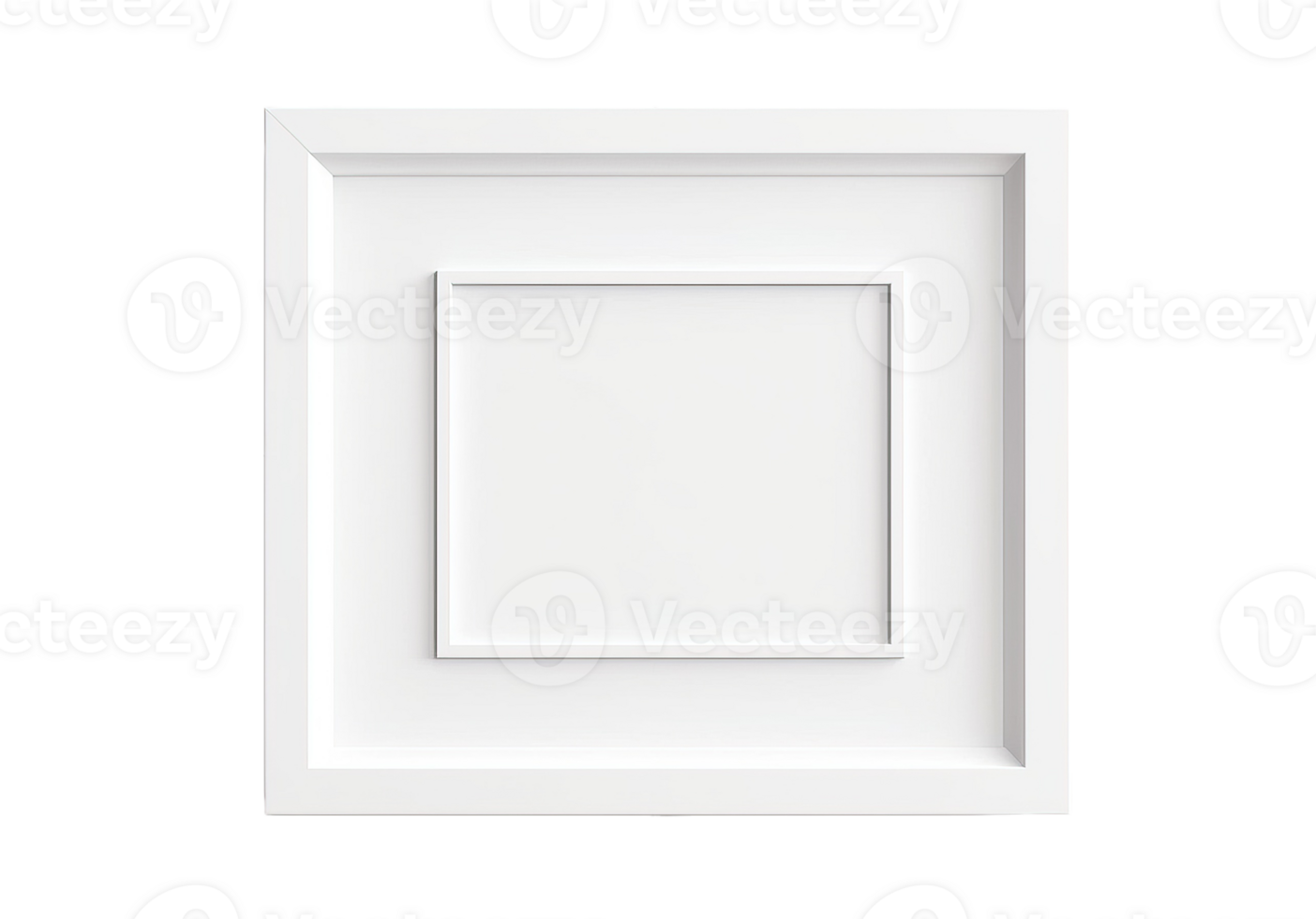 Empty White Frame photo mockup isolated on transparent background. PNG file, cut out. AI Generated