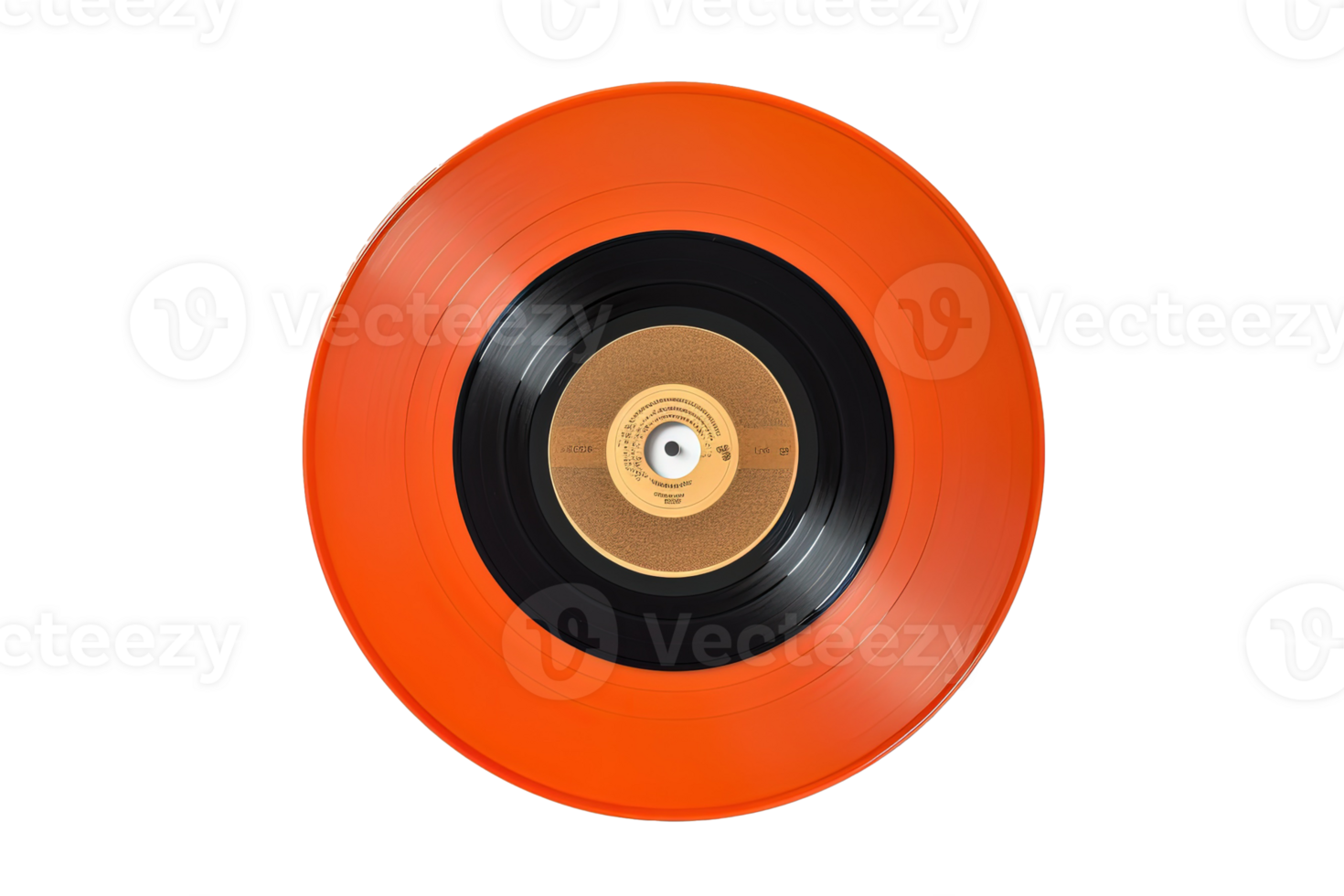 Analog record isolated on transparent background. PNG file, cut out. AI Generated