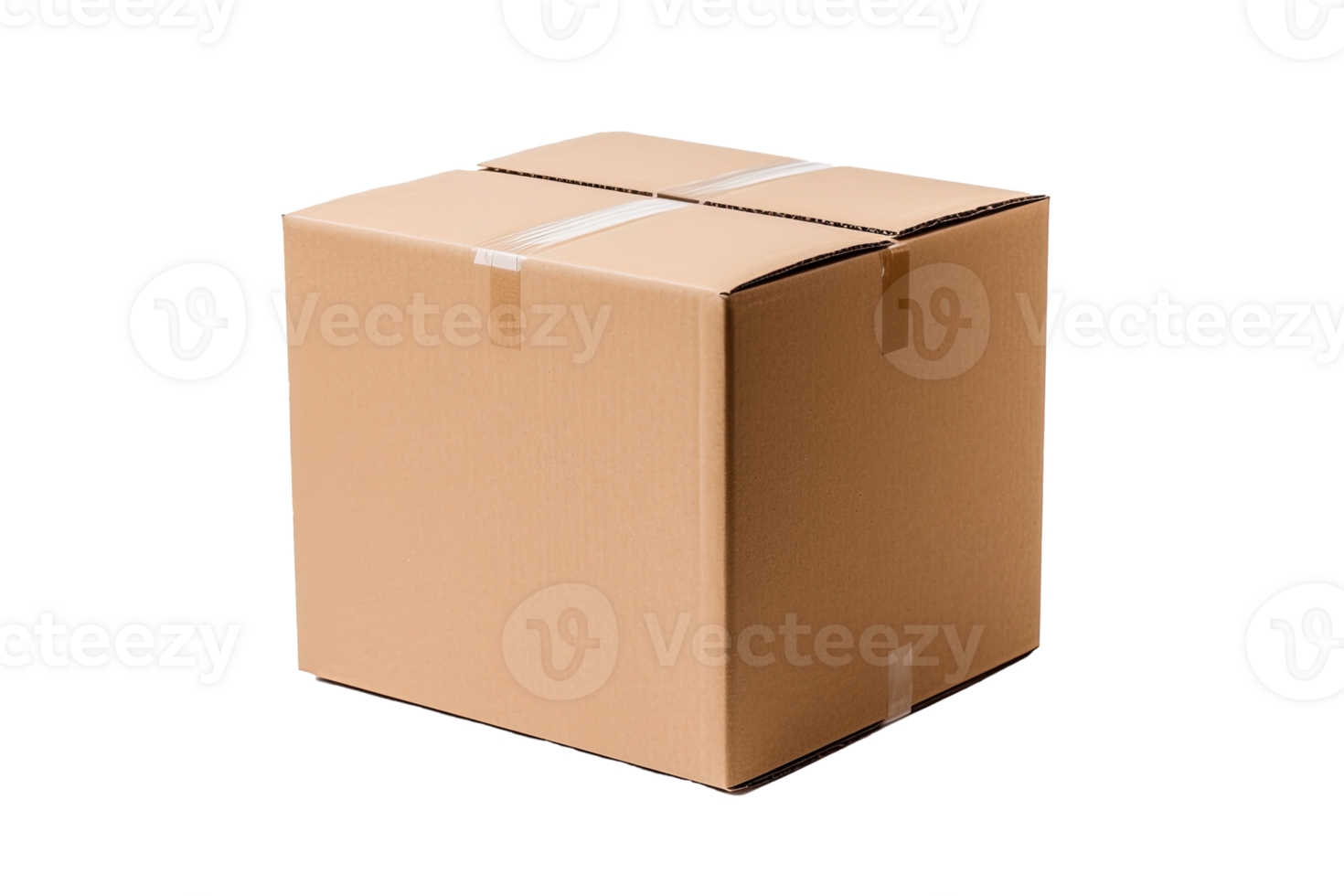 Cardboard box isolated on transparent background. PNG file, cut out. AI Generated