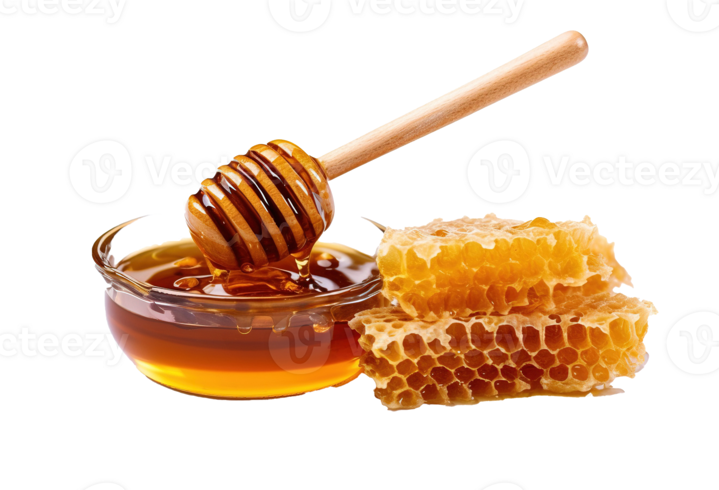 Honey isolated on transparent background. PNG file, cut out. AI Generated