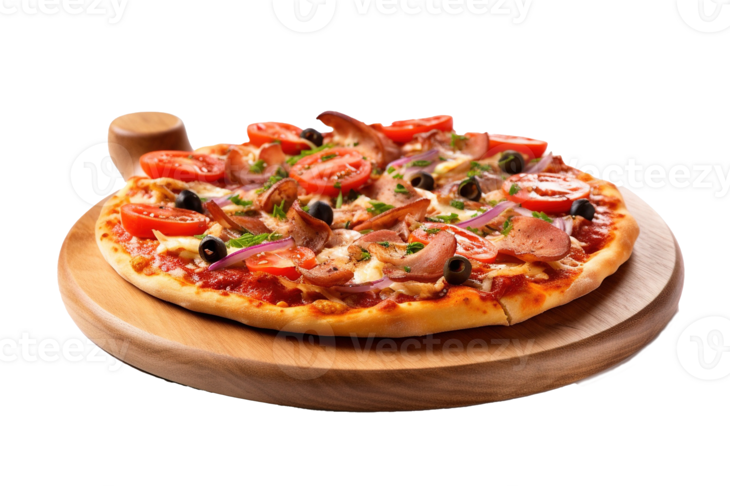 delicioso Pizza aislado en transparente antecedentes. png archivo, cortar afuera. ai generado