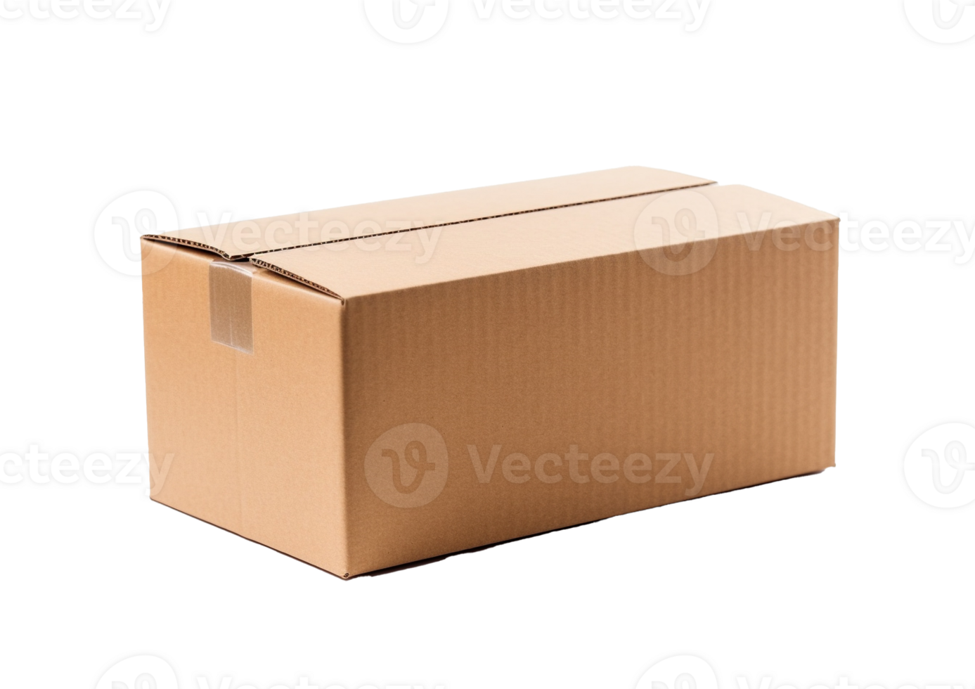 Cardboard box isolated on transparent background. PNG file, cut out. AI Generated