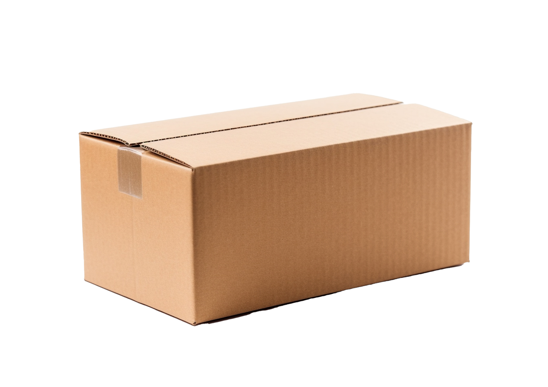 Cardboard box isolated on transparent background. PNG file, cut out. AI
