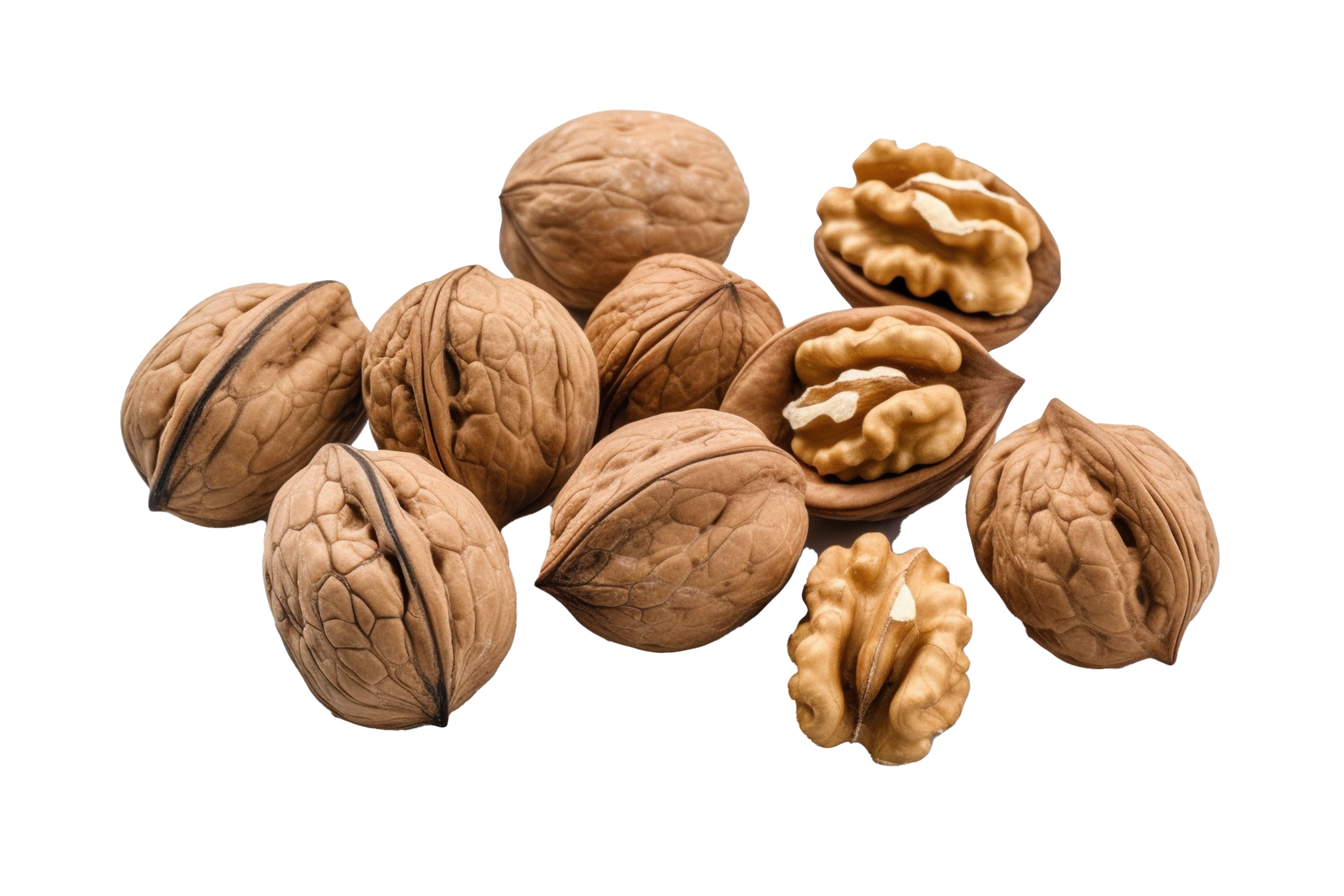 walnuts isolated on transparent background. PNG file, cut out. AI ...