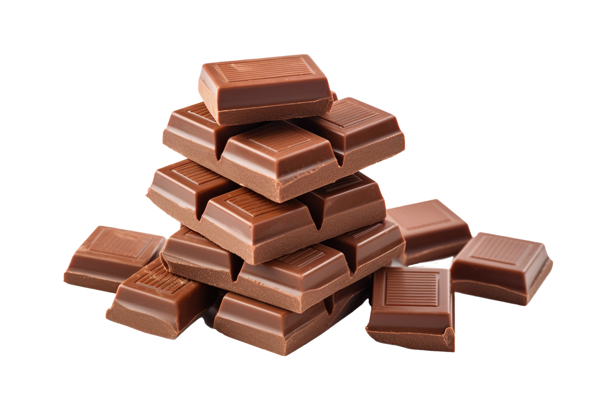 Chocolate isolated on transparent background. PNG file, cut out. AI