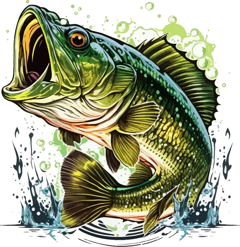 Big bass fish vector cartoon for t shirt Big bass fish t shirt design  27254882 PNG