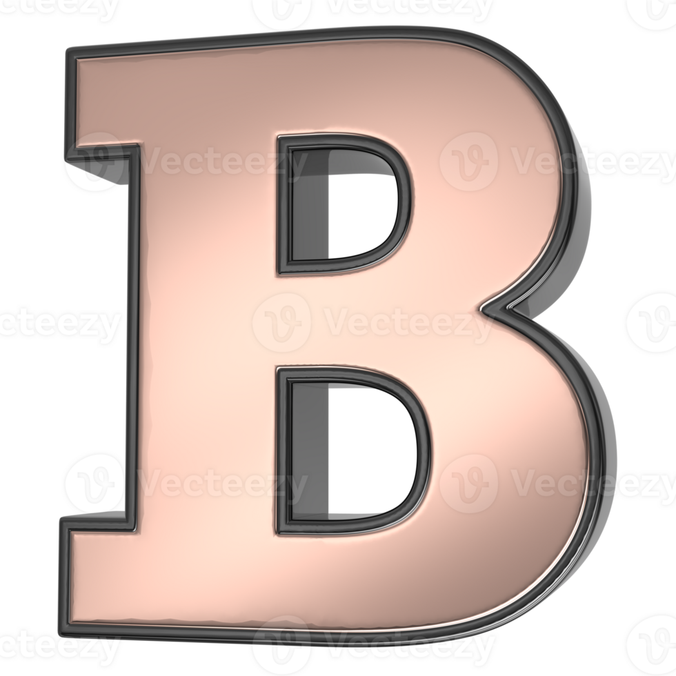 Letter Gold With Black 3D Render png