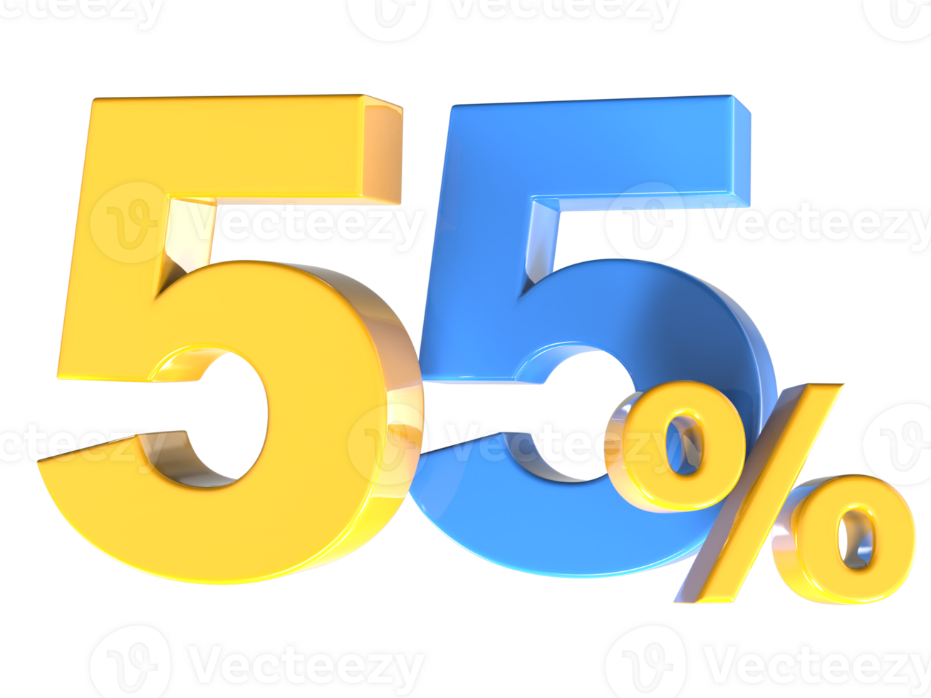 55 Number Gold 3D Render 27255136 PNG