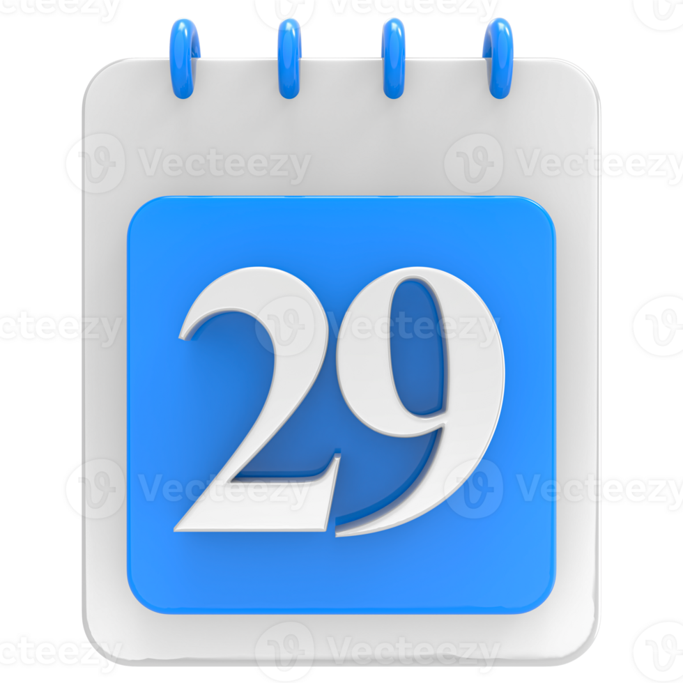 3d render on calendar icon transparent background png