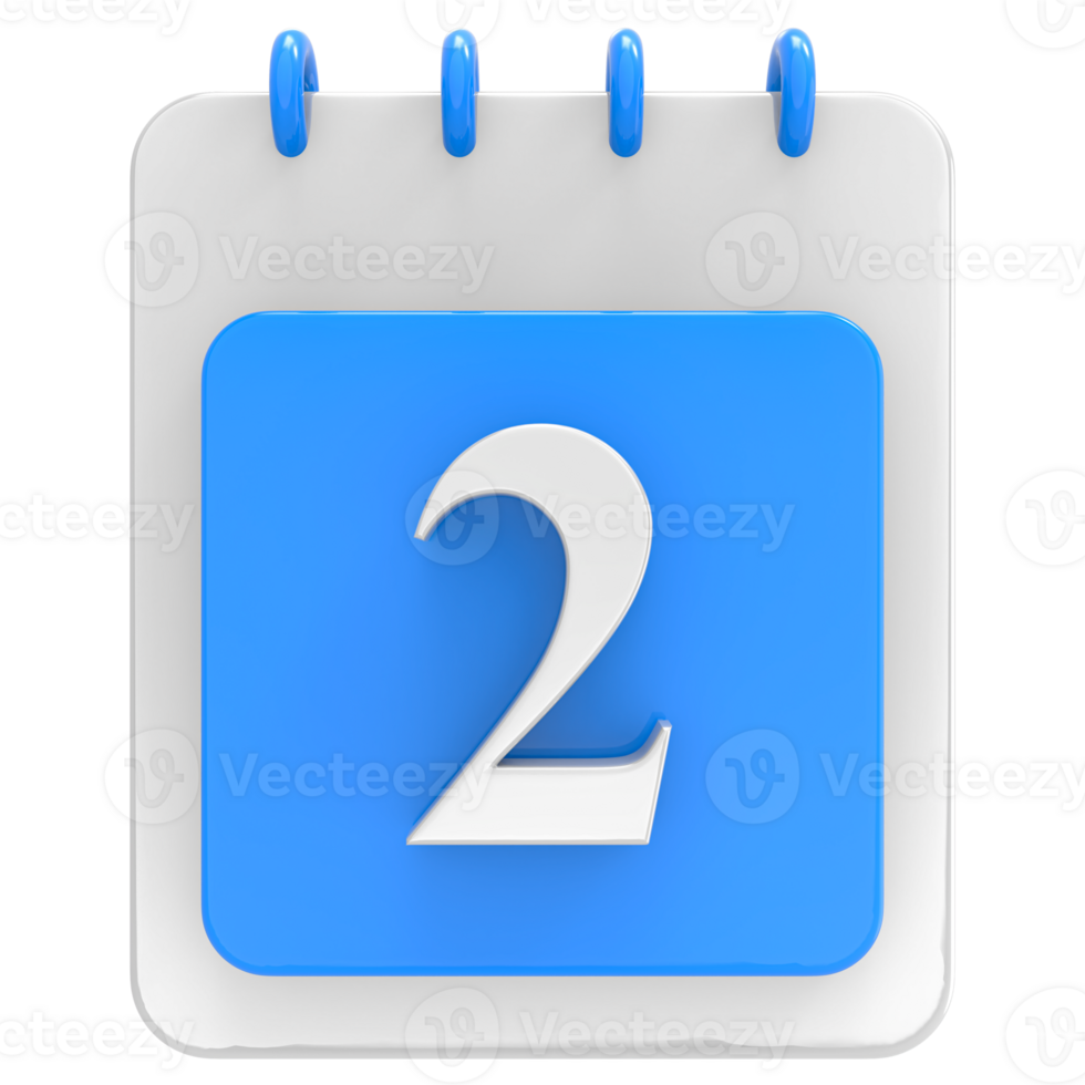 3d render on calendar icon transparent background png