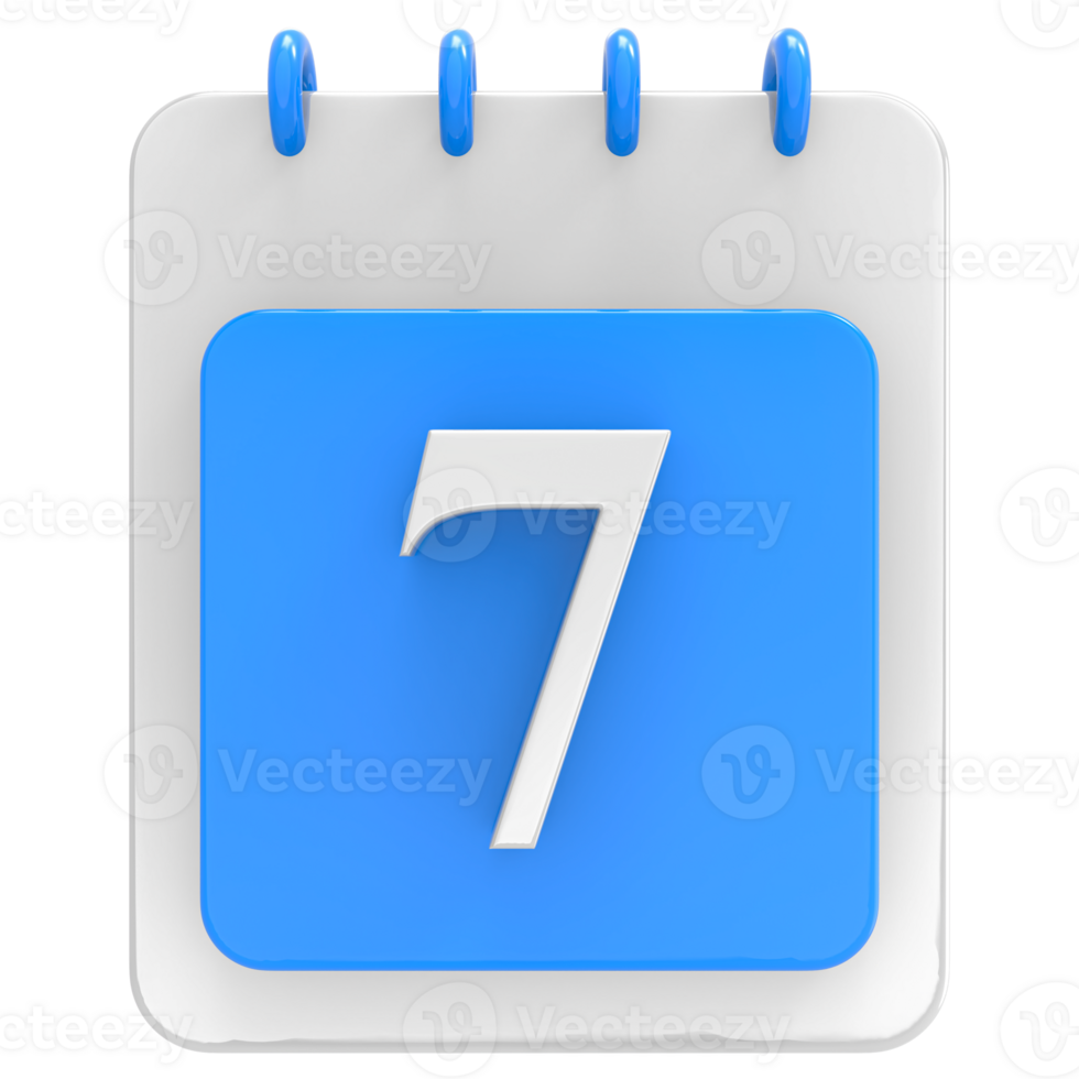3d render on calendar icon transparent background png