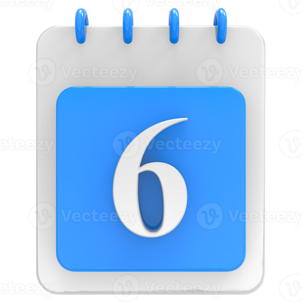3d render on calendar icon transparent background png