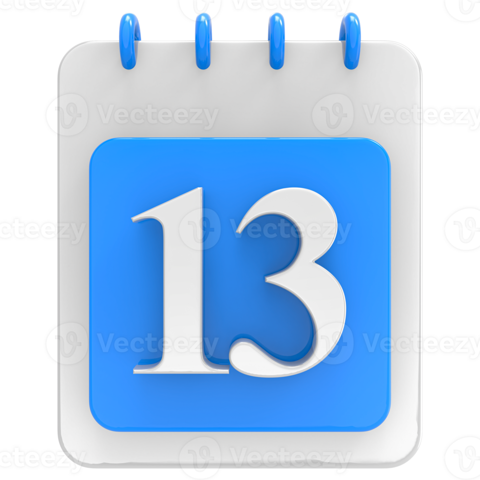 3d render on calendar icon transparent background png