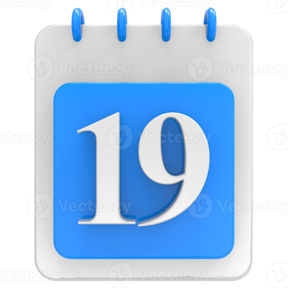 3d render on calendar icon transparent background png
