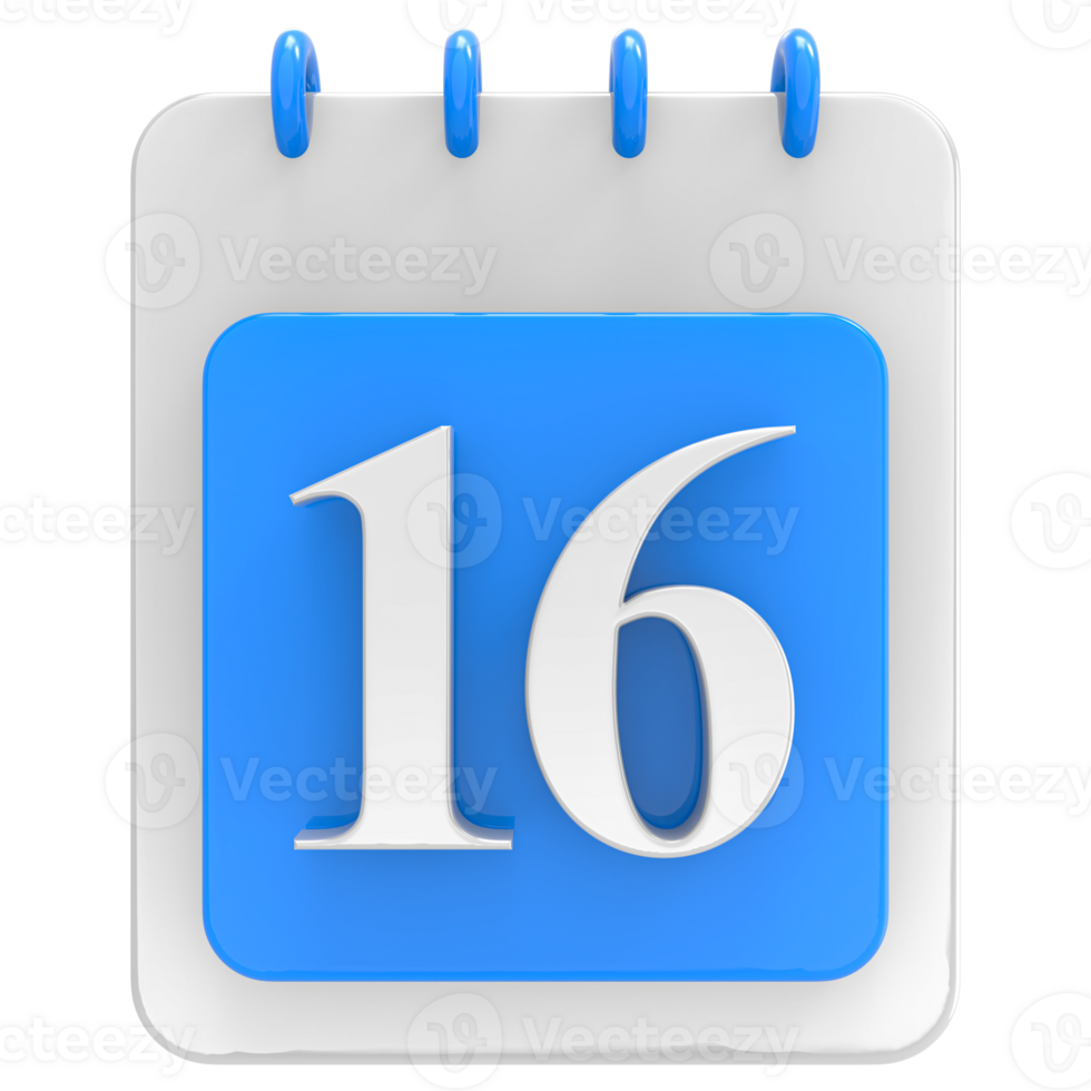3d render on calendar icon transparent background png