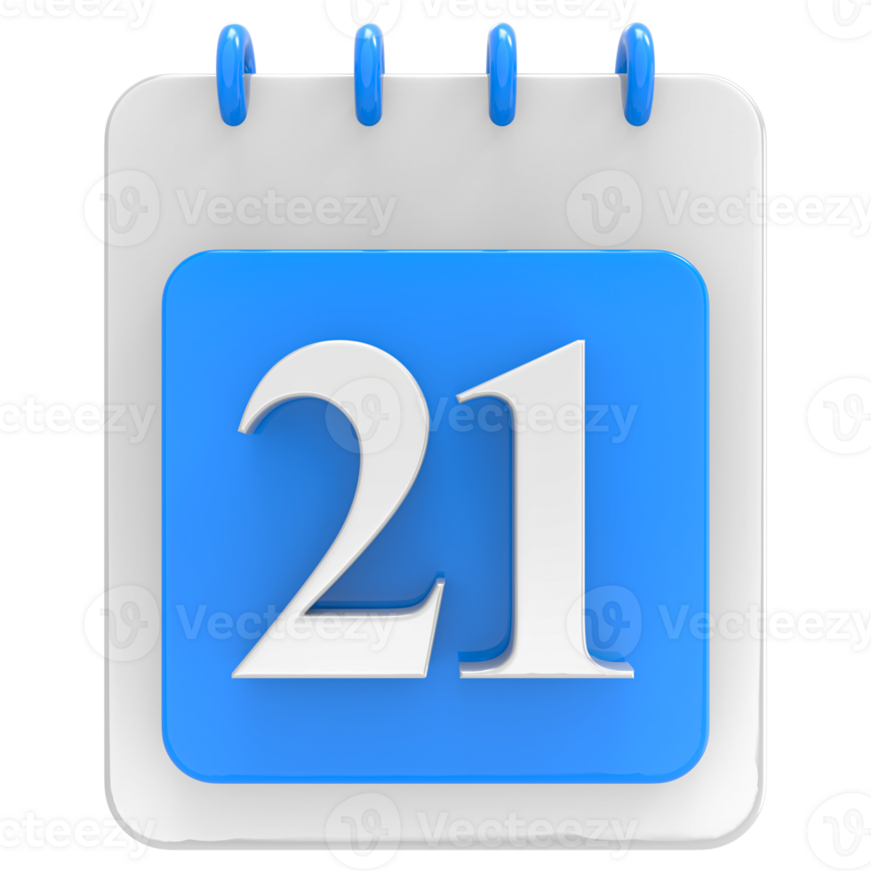 3d render on calendar icon transparent background png