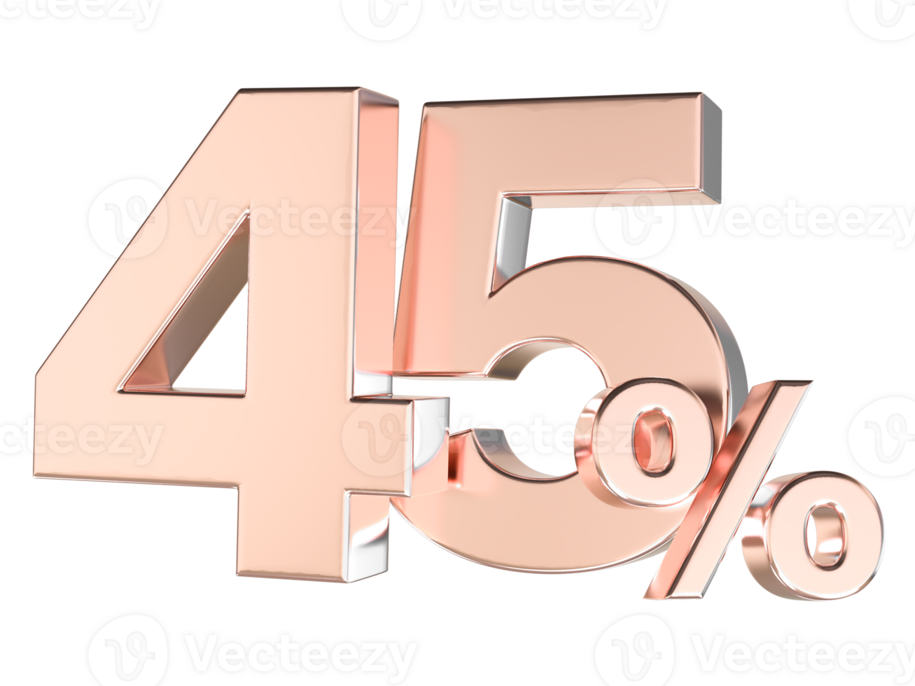 Percent Gold Number Forty 3d Rendering 3d Transparent PNG