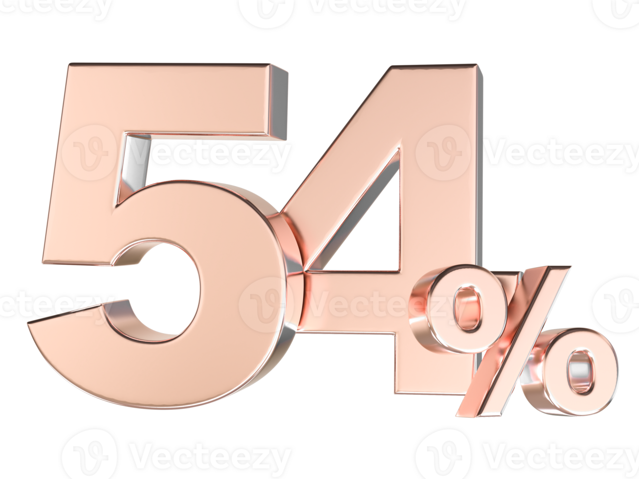 Percent Gold Number Forty 3d Rendering 3d Transparent PNG